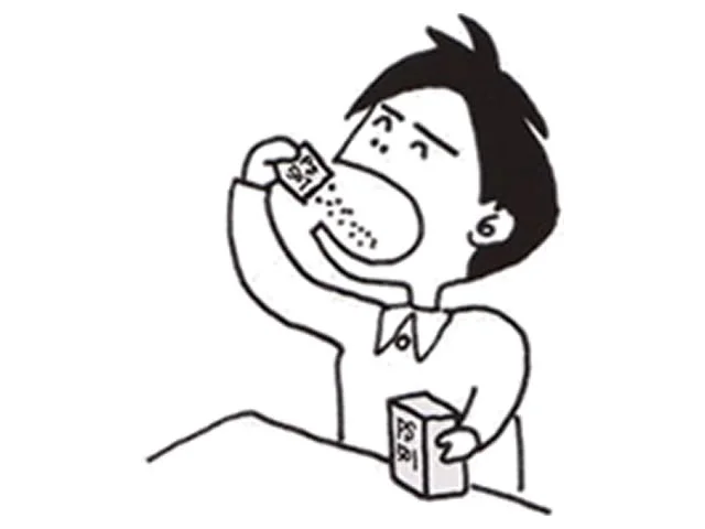 カリカセラピを食べる男性