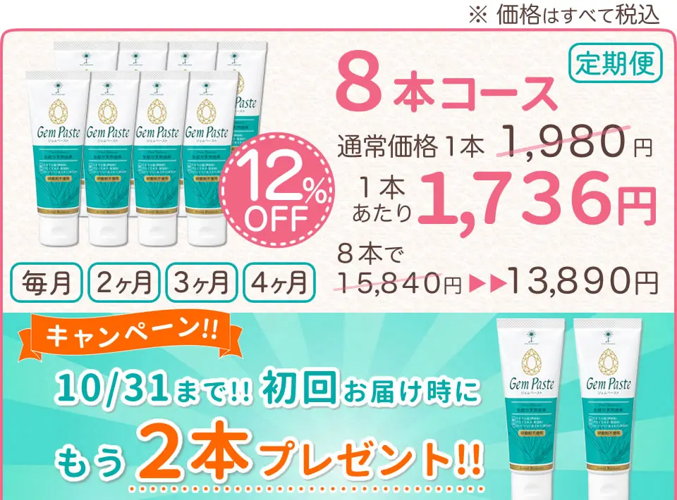 ジェムペーストの定期便8本コース