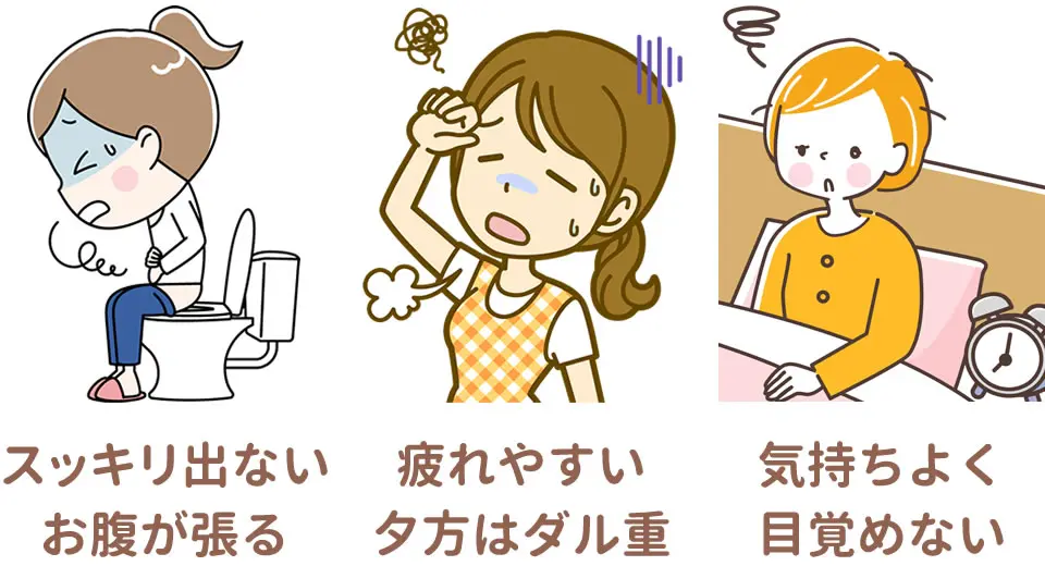 スッキリ出ない、疲れやすい、目覚めがよくない