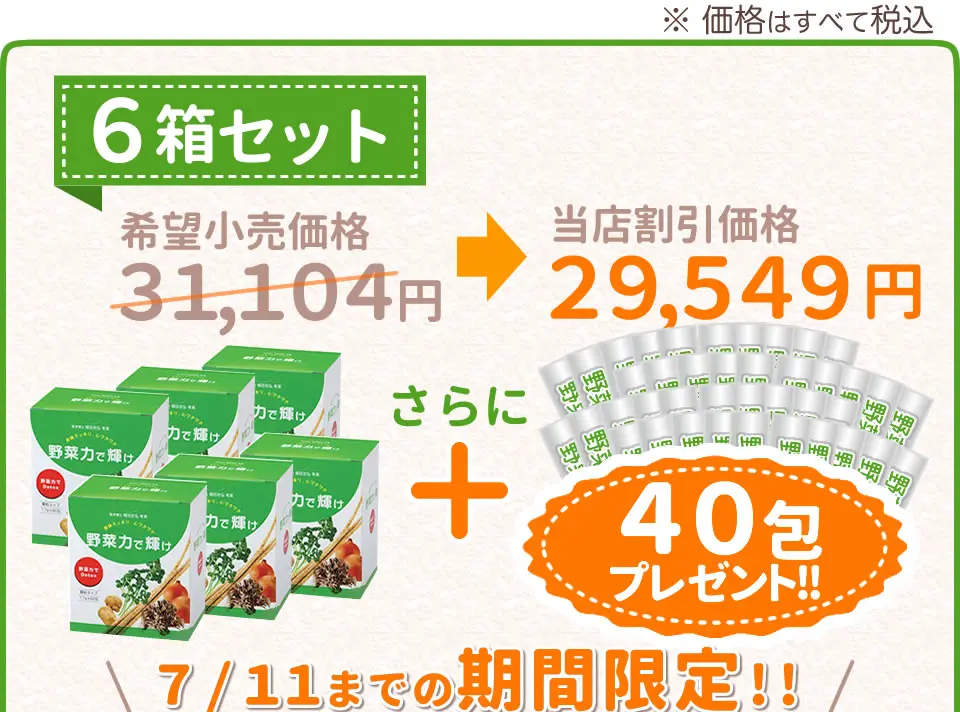 野菜力で輝け-6箱セット