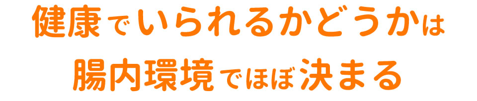 健康でいられるかどうかは腸内環境でほぼ決まる